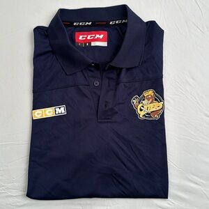 CCM Otters hockey navy blue short sleeve performance logo polo shirt
